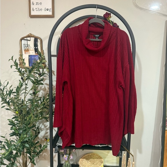 Simply Vera Vera Wang Sweaters - Simply Vera Vera Wang Red Cowl Neck Sweater